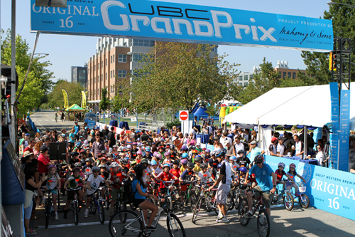 Kids start line at the UBC Grand Prix 