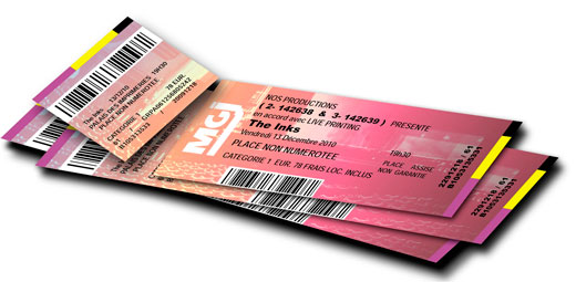 Tickets printed with waterproof paper